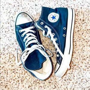 Navy Blue Hightop Converse